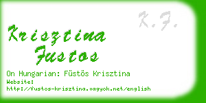 krisztina fustos business card