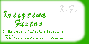 krisztina fustos business card